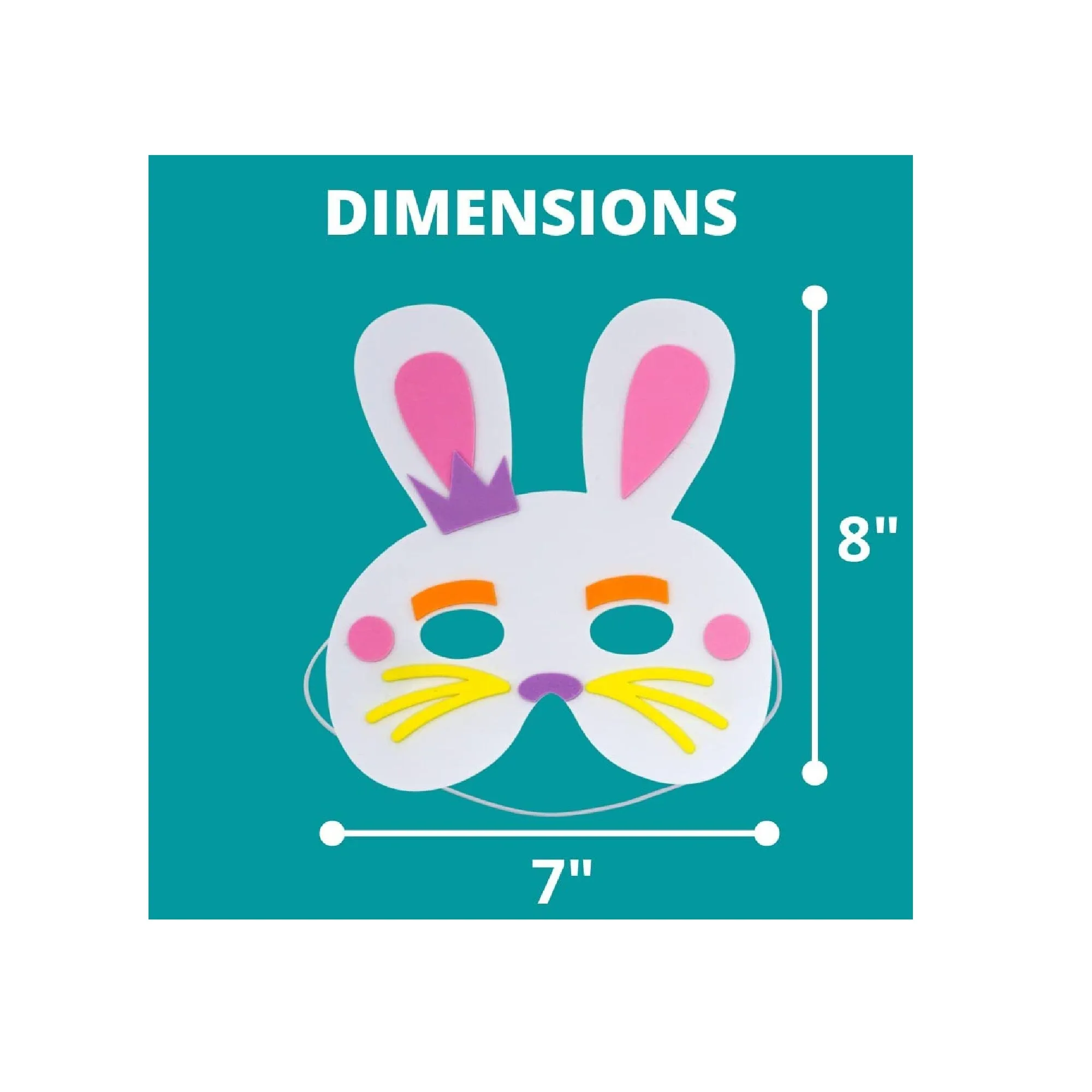 144 Pcs Easter Bunny Mask Craft Easter Craft For Kids | Bulk Spring Arts & Craft Kit Home Party Activity