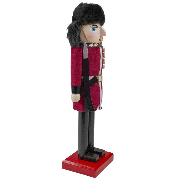 14" Red and Black Royal Guard Christmas Nutcracker Soldier with Rifle