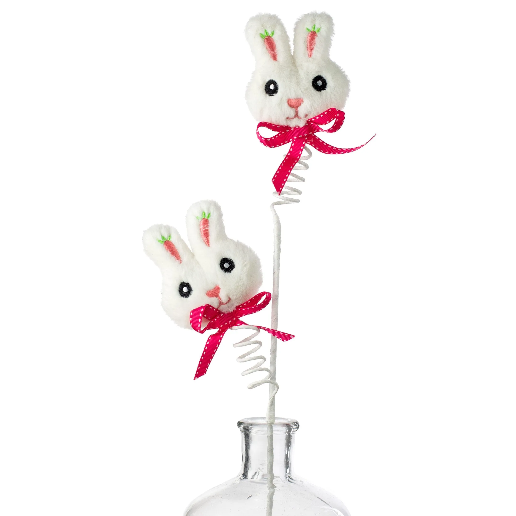 23" Bunny Head Embroidered Carrots Spray