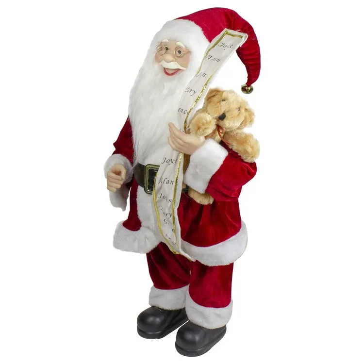 24" Standing Santa Christmas Figurine with Christmas Tree