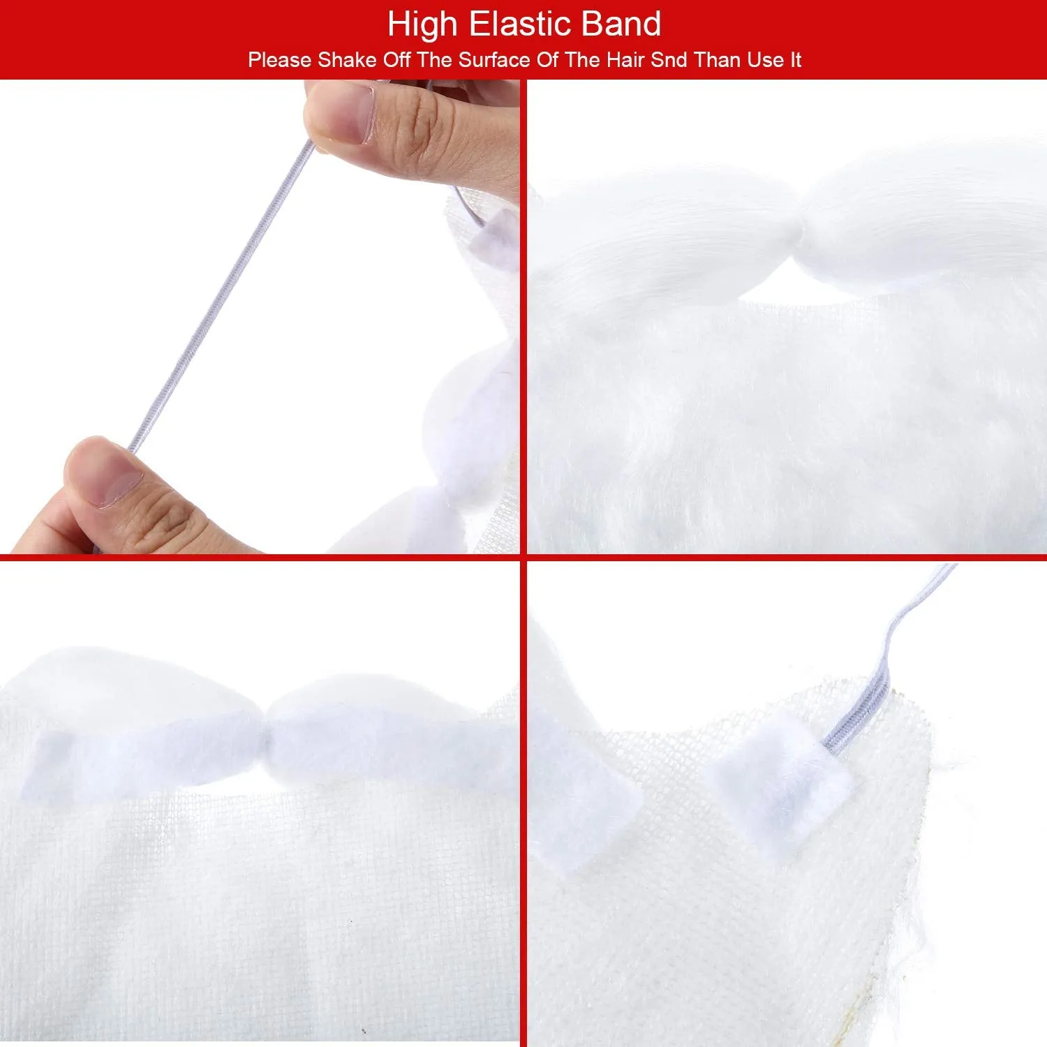 6 Pieces Funny Fake Beard Fake White Beard Costume for Cosplay Party Supplies