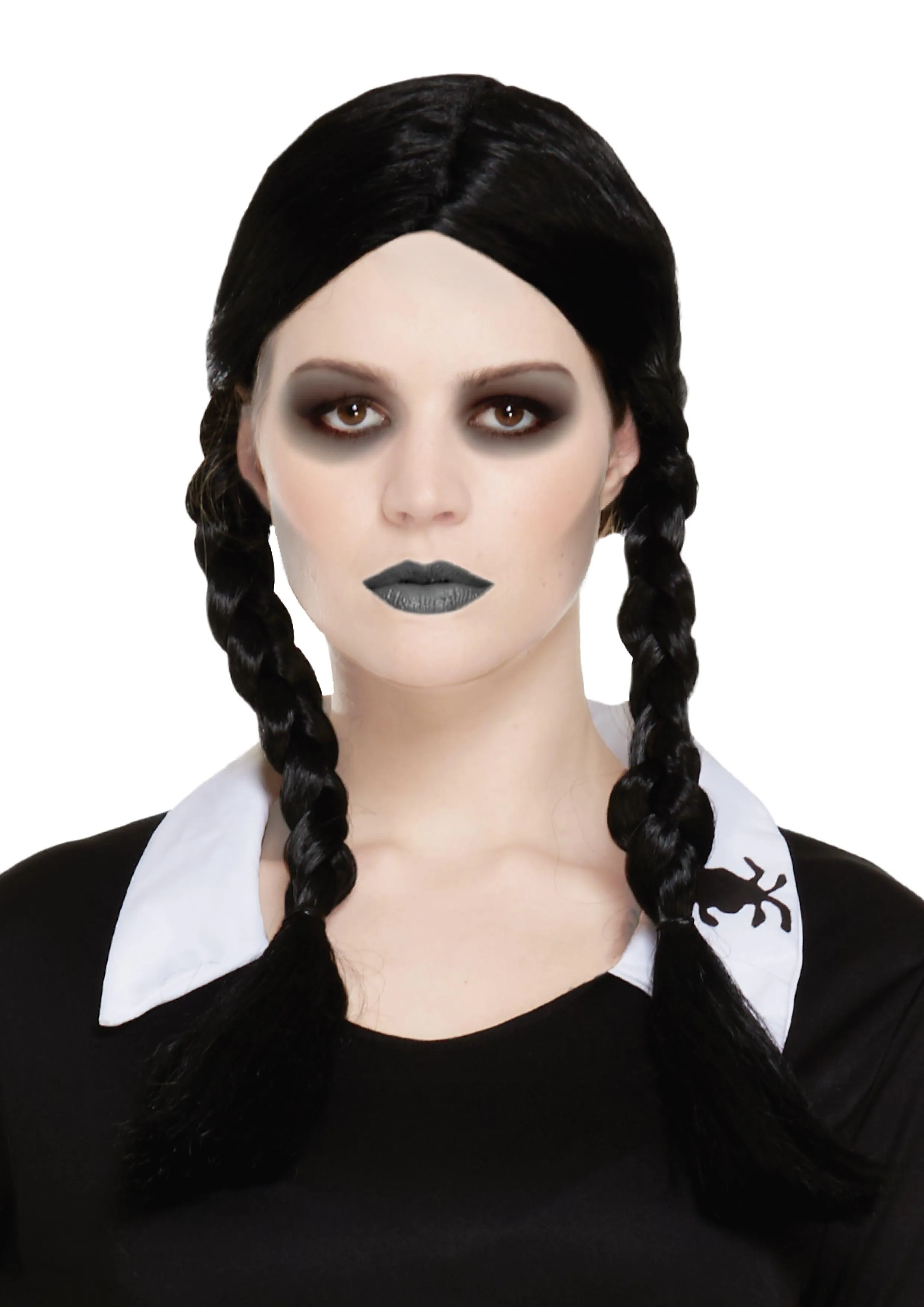 Adults Scary Daughter Plaited Wig Black Halloween Horror Party Fancy Dress