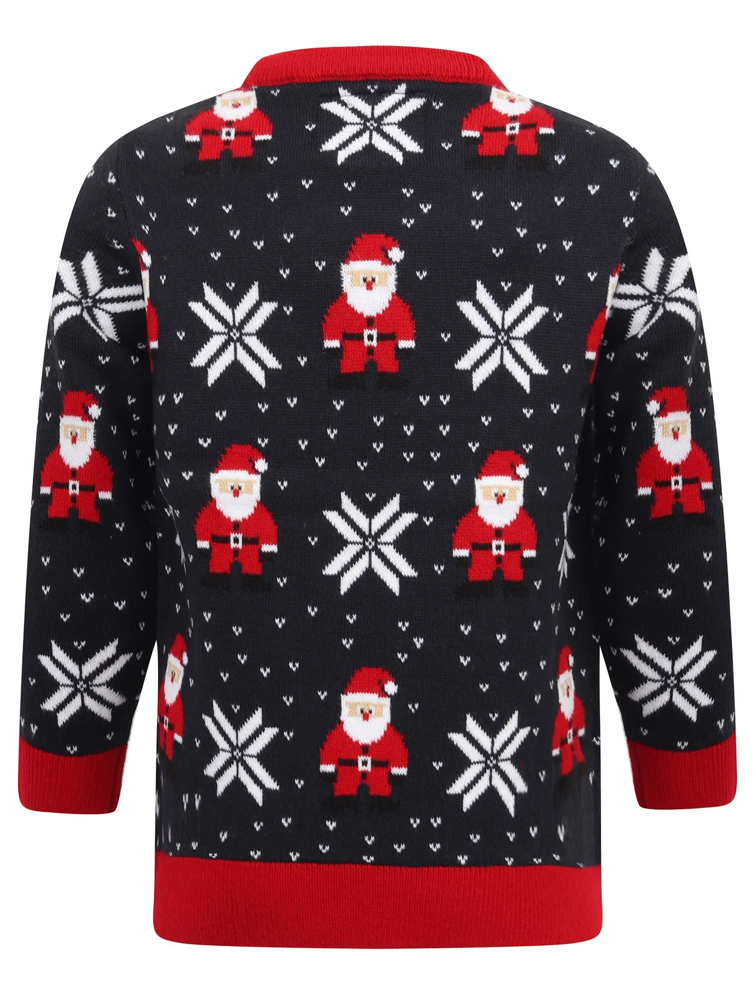 Boys Santa Fairisle Novelty Christmas Jumper in Ink - Merry Christmas Kids (5-13yrs)