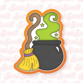 Broomstick with Cauldron Cookie Cutter