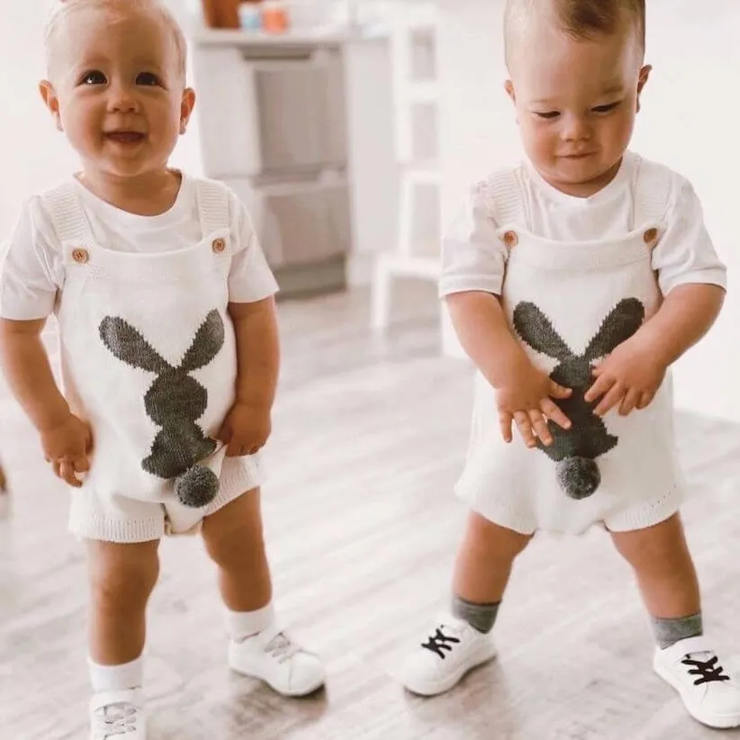 Bunny Tail Knit Romper