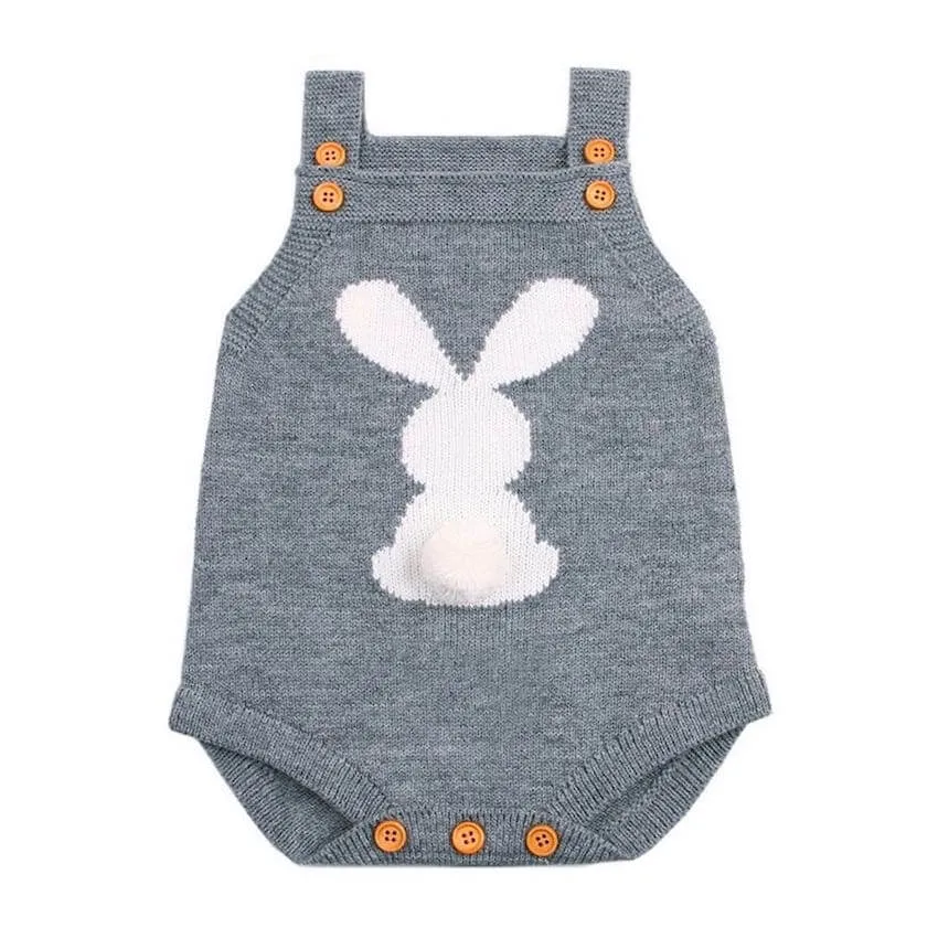 Bunny Tail Knit Romper
