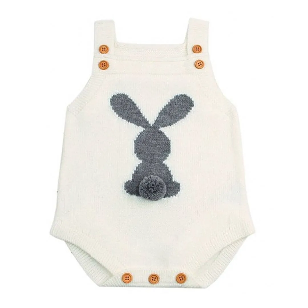 Bunny Tail Knit Romper