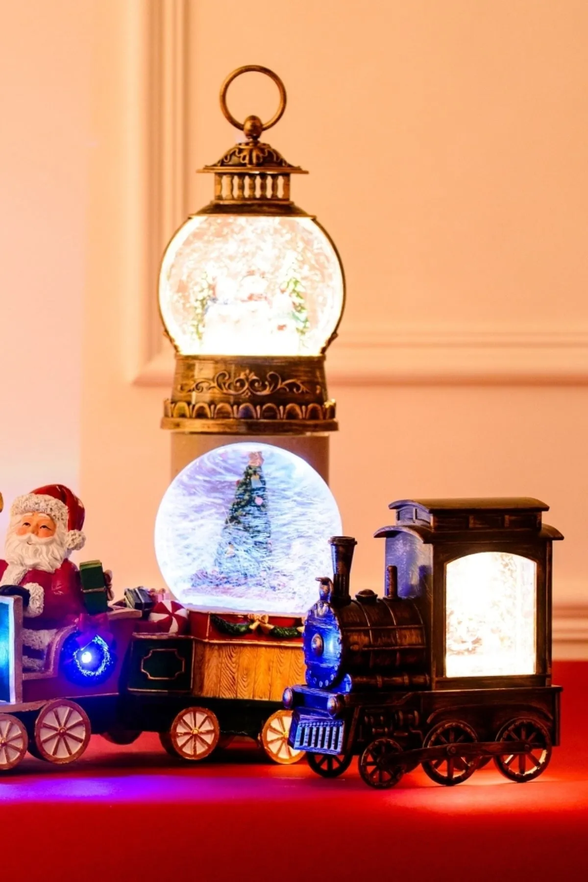 Christmas Santa Train Lantern Globe