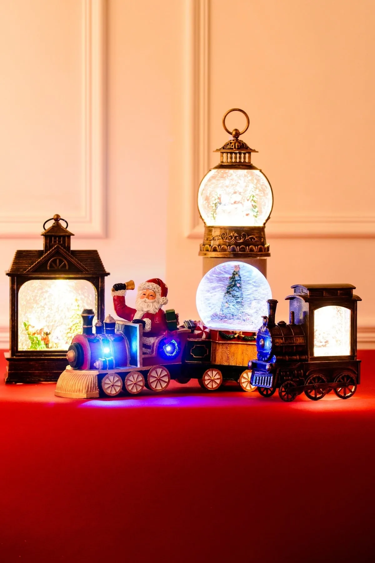 Christmas Santa Train Lantern Globe