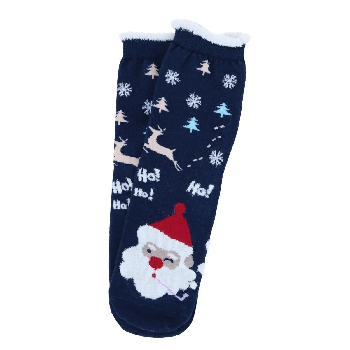 CTM® Women's Christmas Santa Claus Crew Socks (1 Pair)
