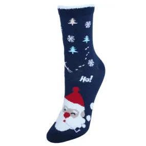 CTM® Women's Christmas Santa Claus Crew Socks (1 Pair)