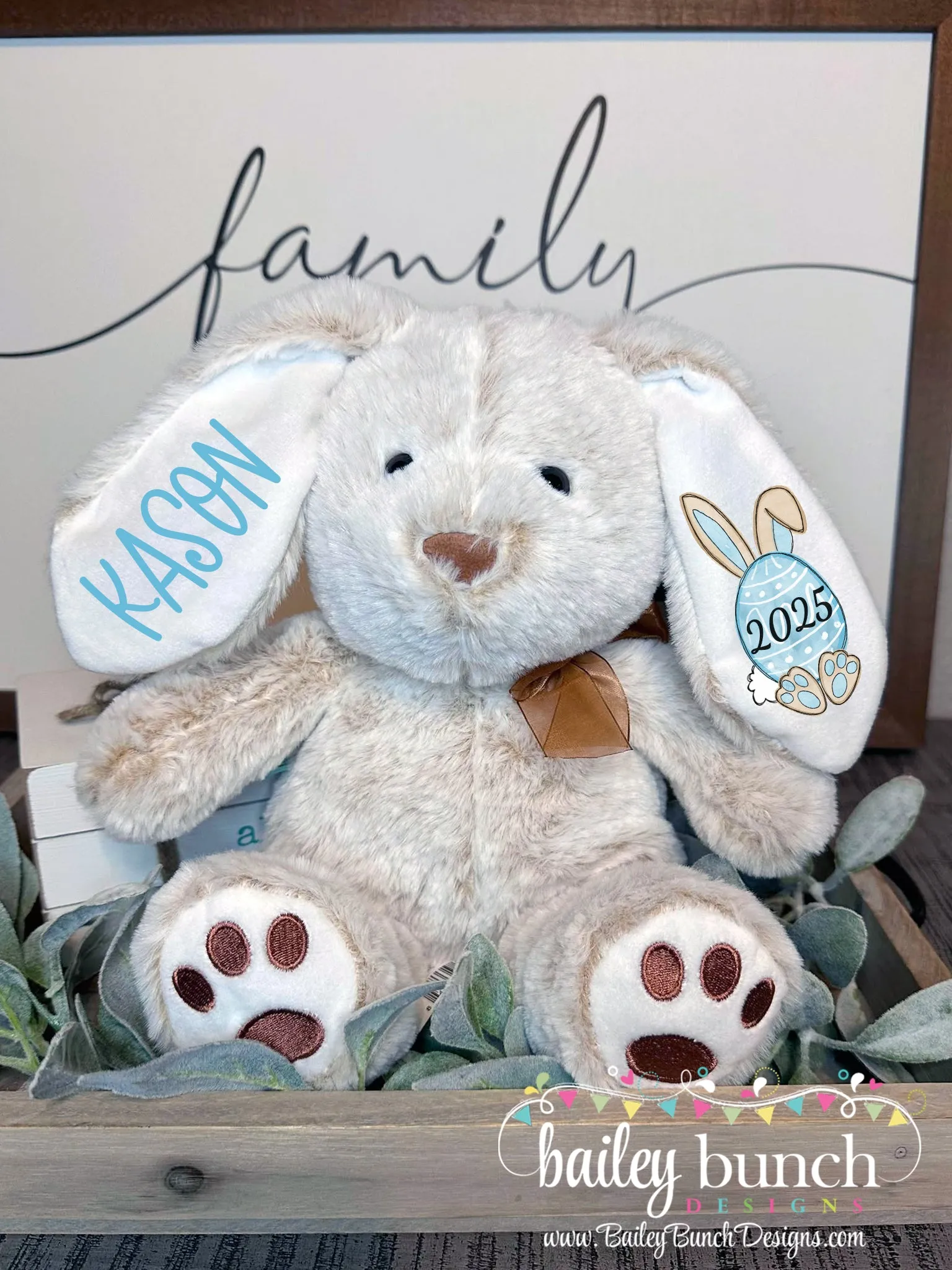 Easter Bunny Stuffed Plush Personalized Bunnies & Puzzles 10inch BUNNYCEGG0520
