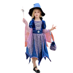 Enchanting Girls' Witch Costume Set with Hat & Bags for All Occasions