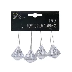 Festive Magic Luxe Acrylic Deco Diamonds | 4 Pack