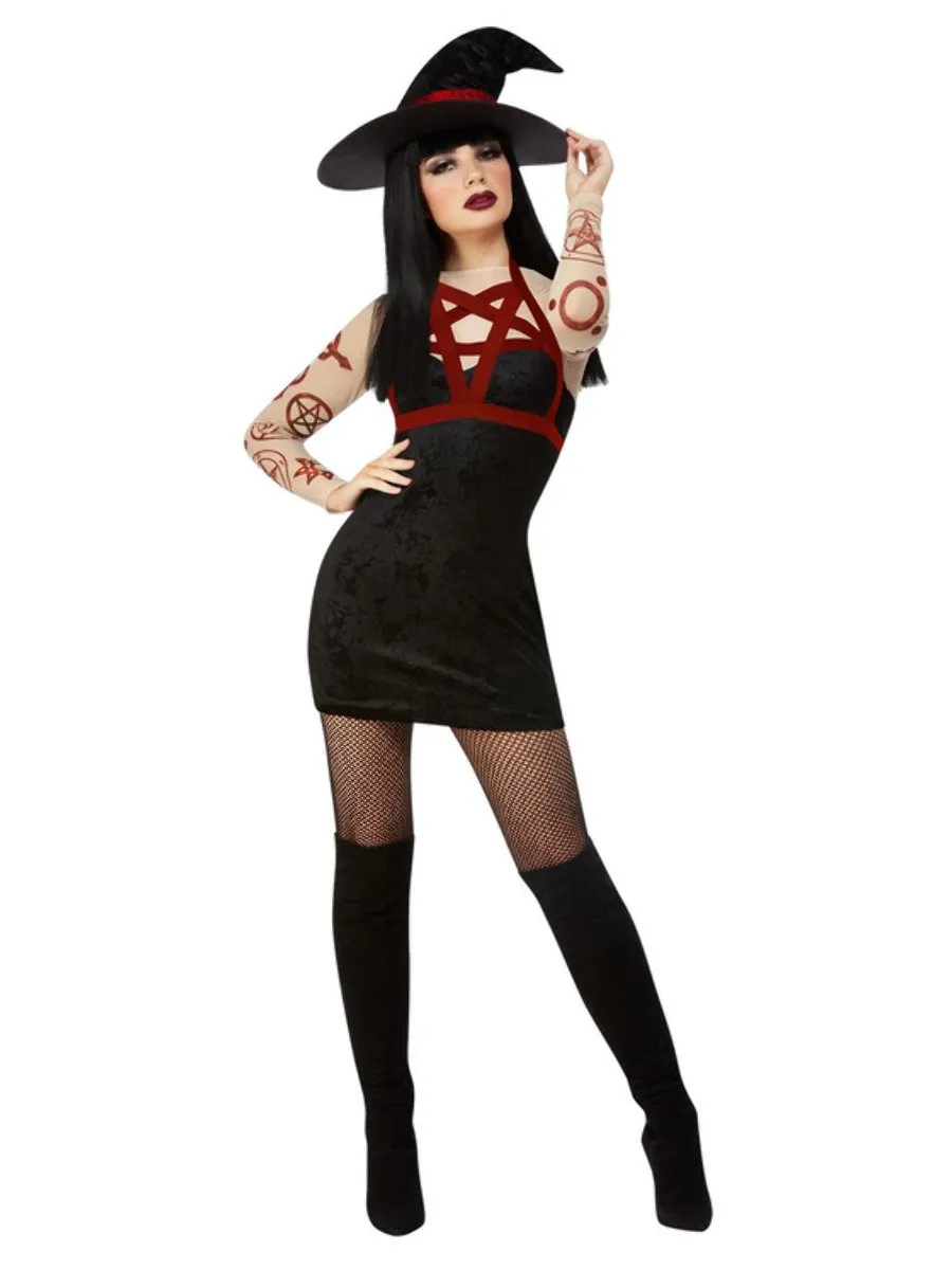 Fever Satanic Witch Costume, Black