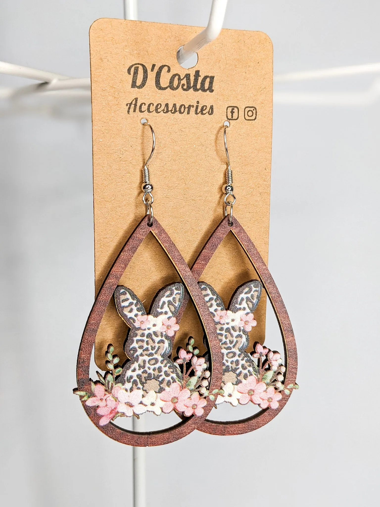 Floral Easter Bunny Earrings