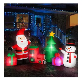 GiziGizi 9.2FT Christmas Inflatables Outdoor Decorations with Snowman Santa Claus Christmas Tree Gift Boxes