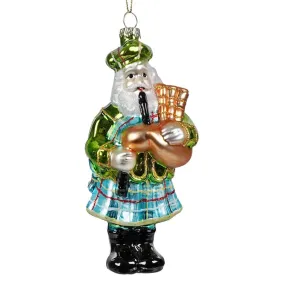 Green & Blue Highland Dress Bagpipe Santa
