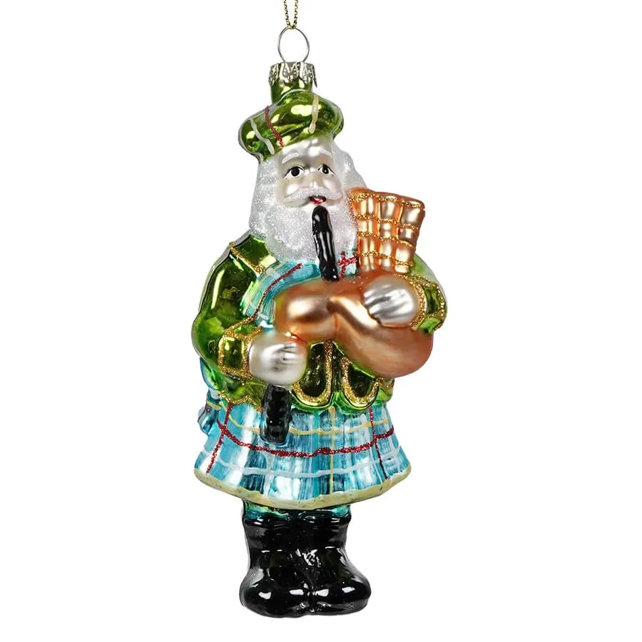 Green & Blue Highland Dress Bagpipe Santa