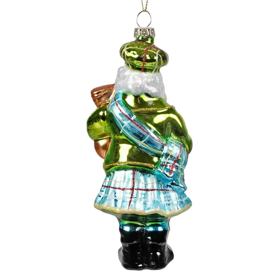 Green & Blue Highland Dress Bagpipe Santa