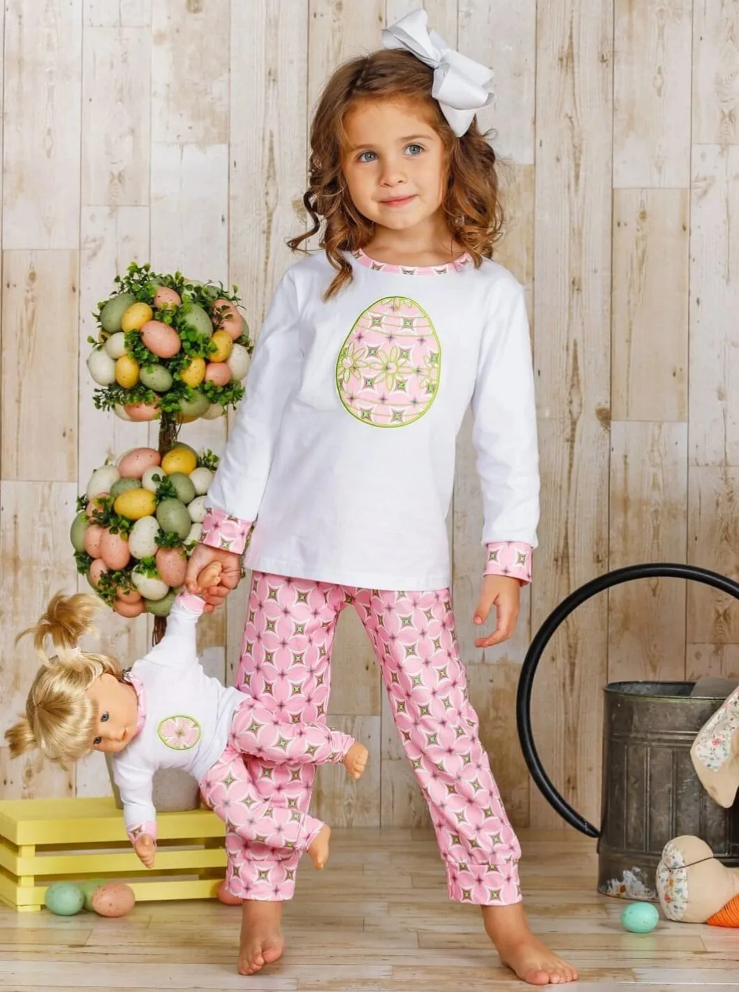 Happy Easter Loungewear Set And Matching Doll Clothing Set