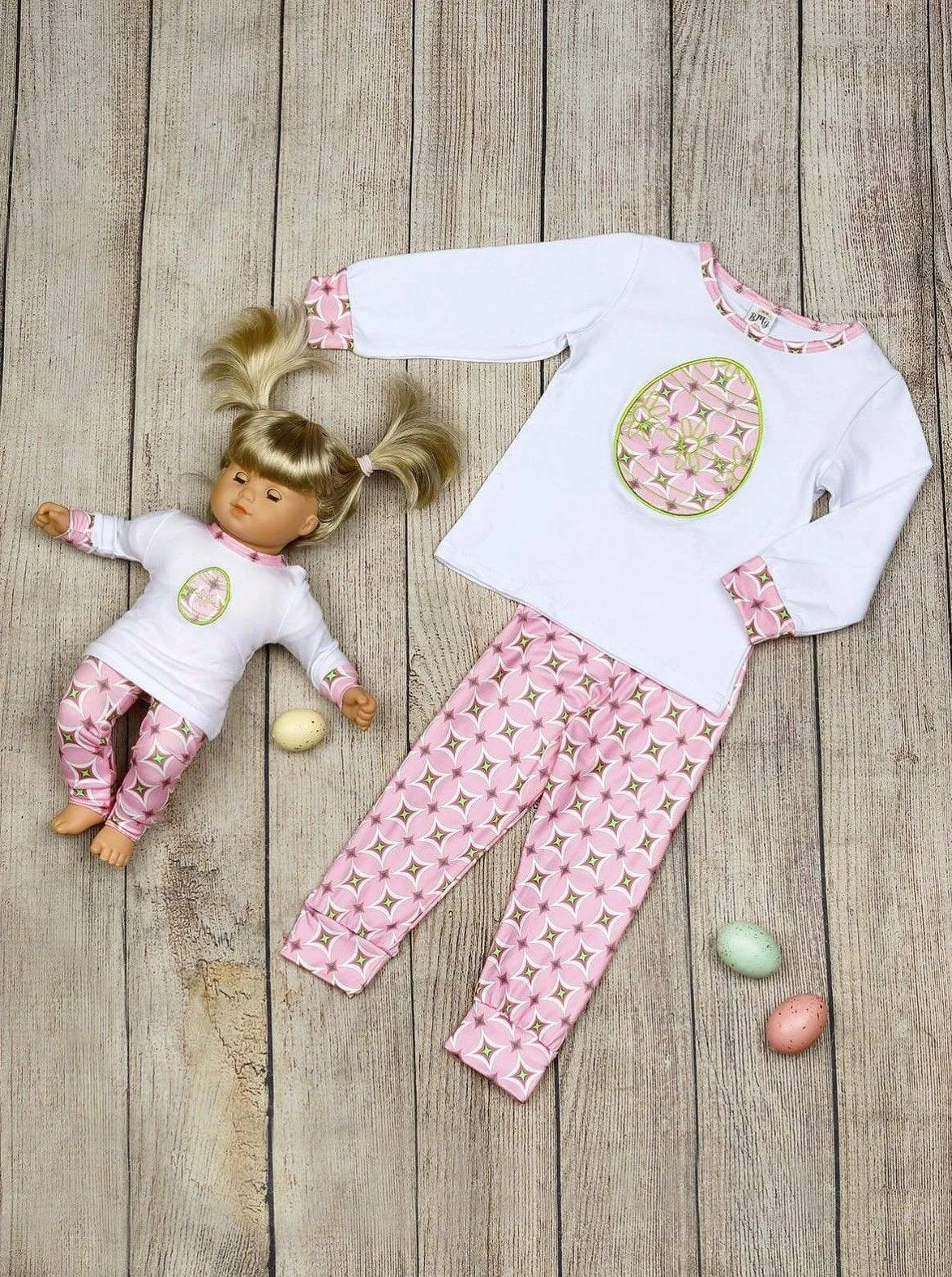 Happy Easter Loungewear Set And Matching Doll Clothing Set