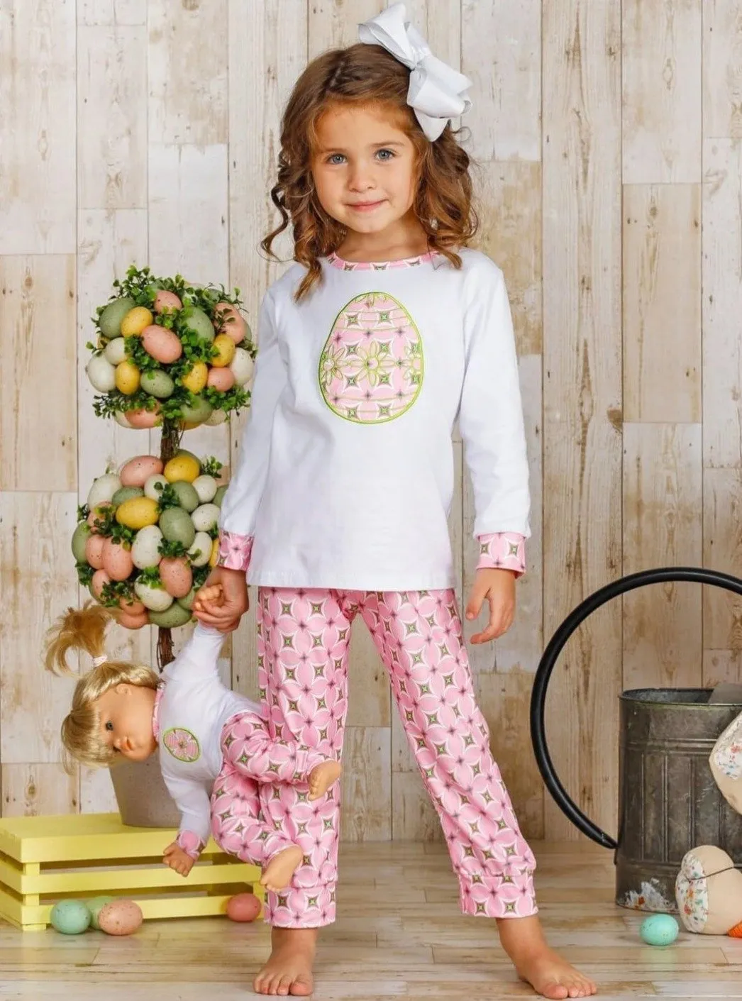 Happy Easter Loungewear Set And Matching Doll Clothing Set