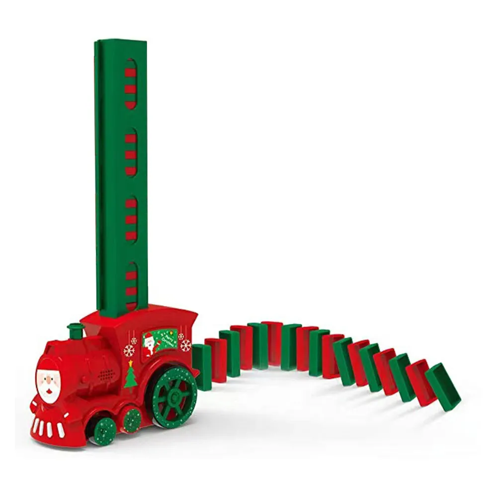 Kids Domino Electric Train Toy Set with Sound Kids Construction Stacking Toys Christmas Gift Toy