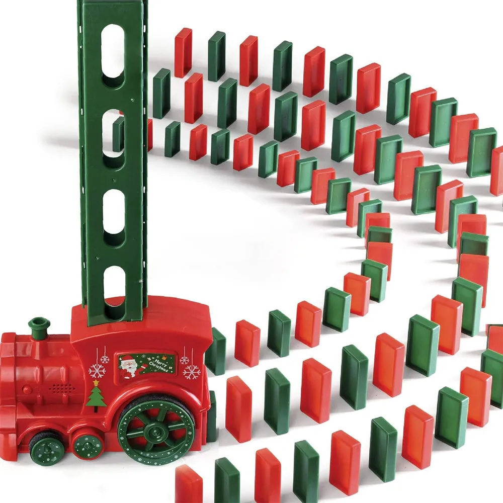 Kids Domino Electric Train Toy Set with Sound Kids Construction Stacking Toys Christmas Gift Toy