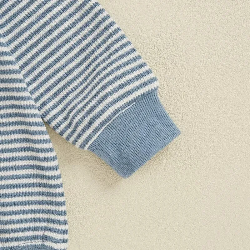 Long Sleeve Striped Bunny Baby Bodysuit