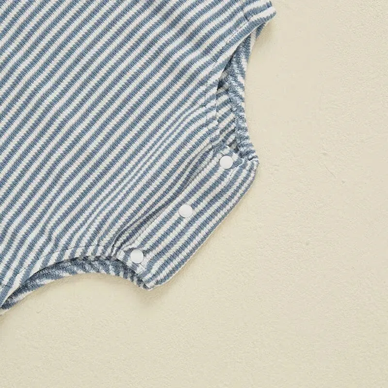 Long Sleeve Striped Bunny Baby Bodysuit