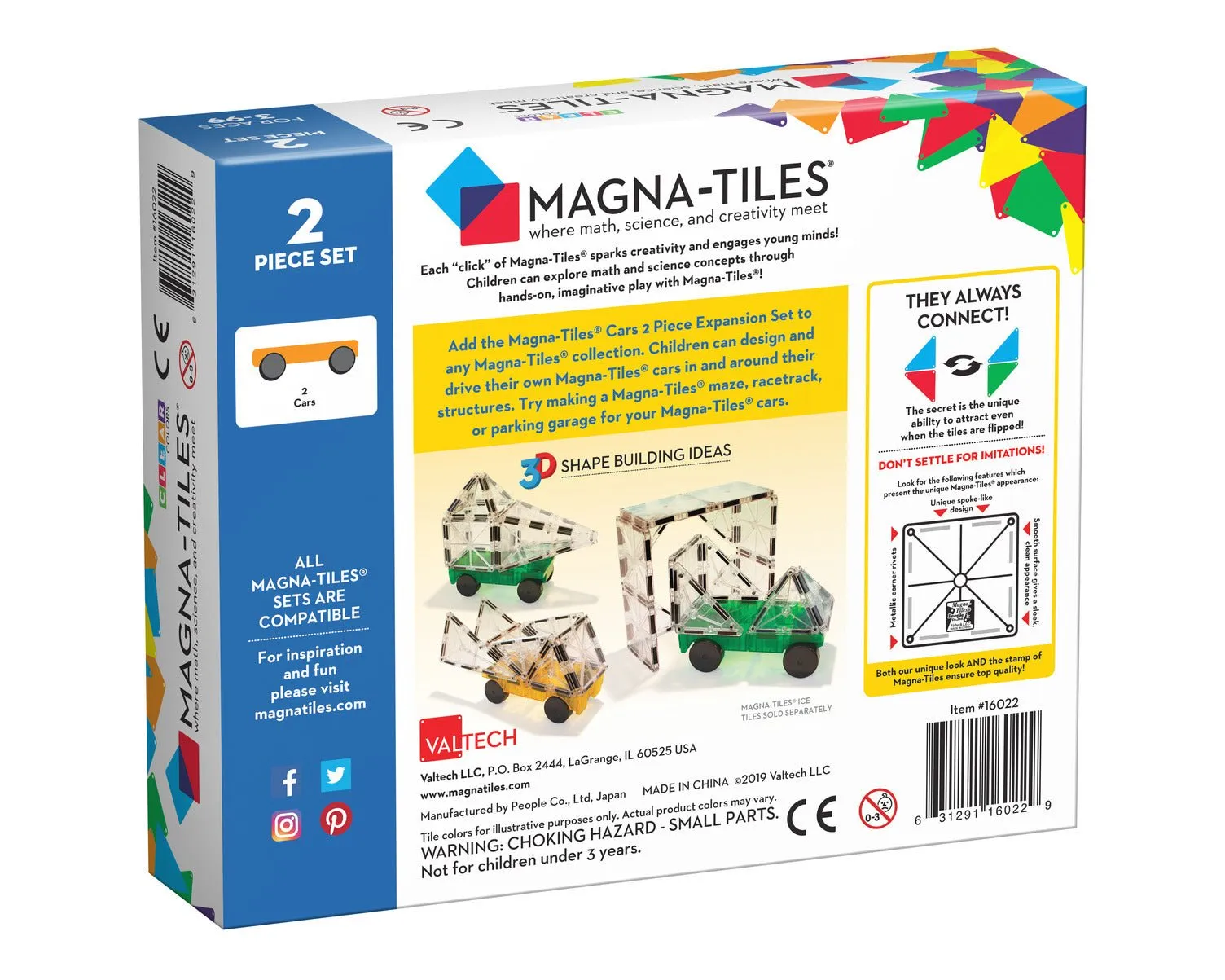 Magna-Tiles Cars 2 Piece Expansion Set