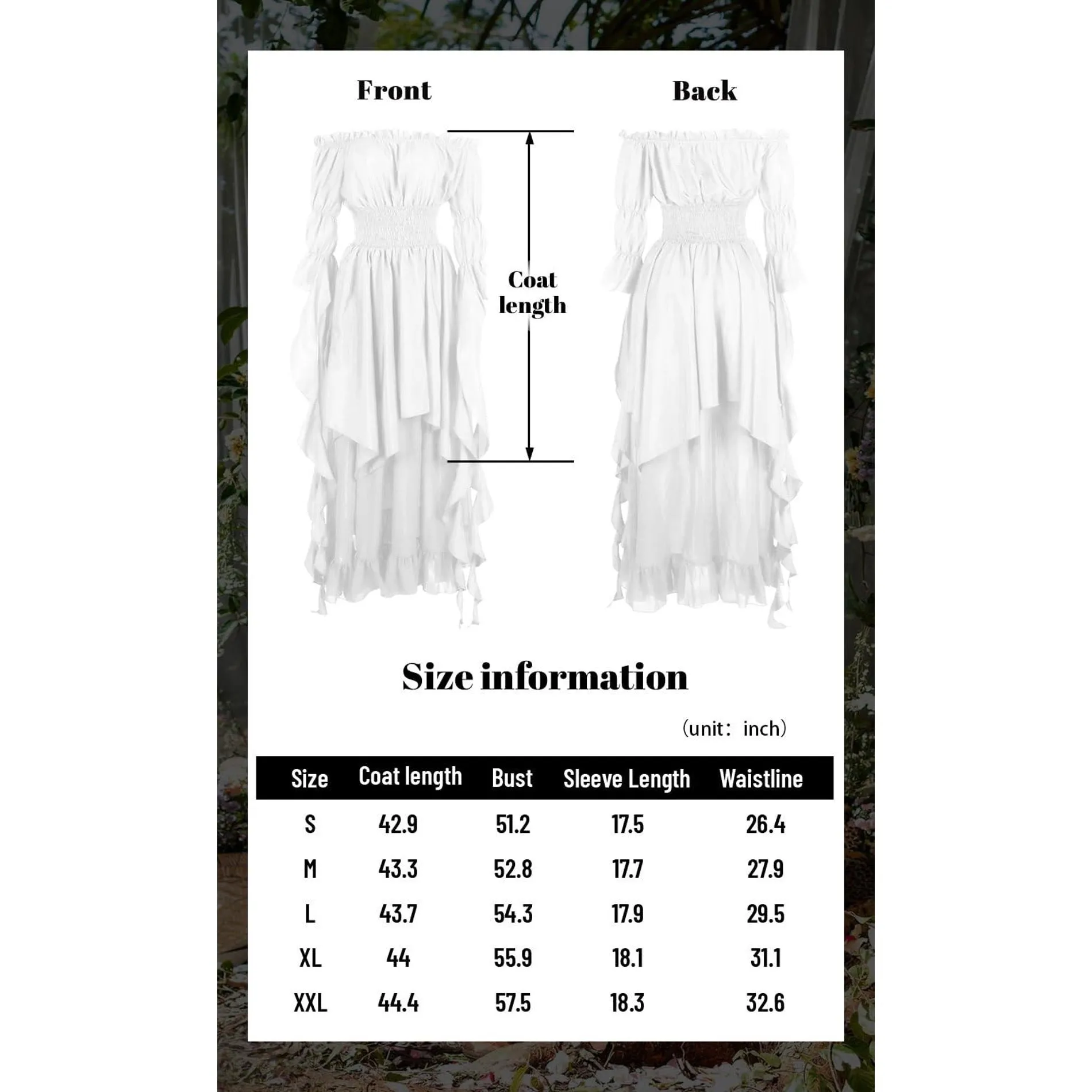 Medieval Strapless Dress-Victorian Elastic Waist Witch Dress Renaissance High-Low Maxi Dresses