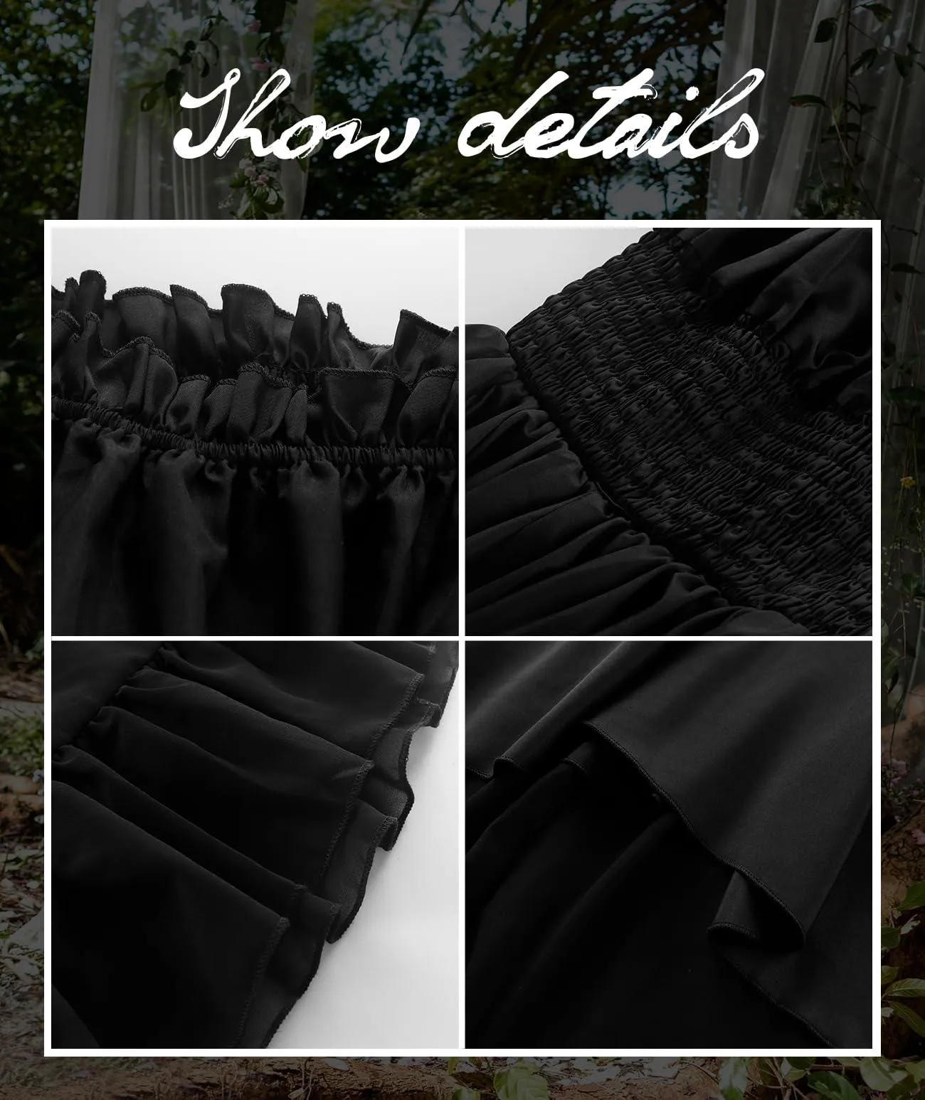 Medieval Strapless Dress-Victorian Elastic Waist Witch Dress Renaissance High-Low Maxi Dresses