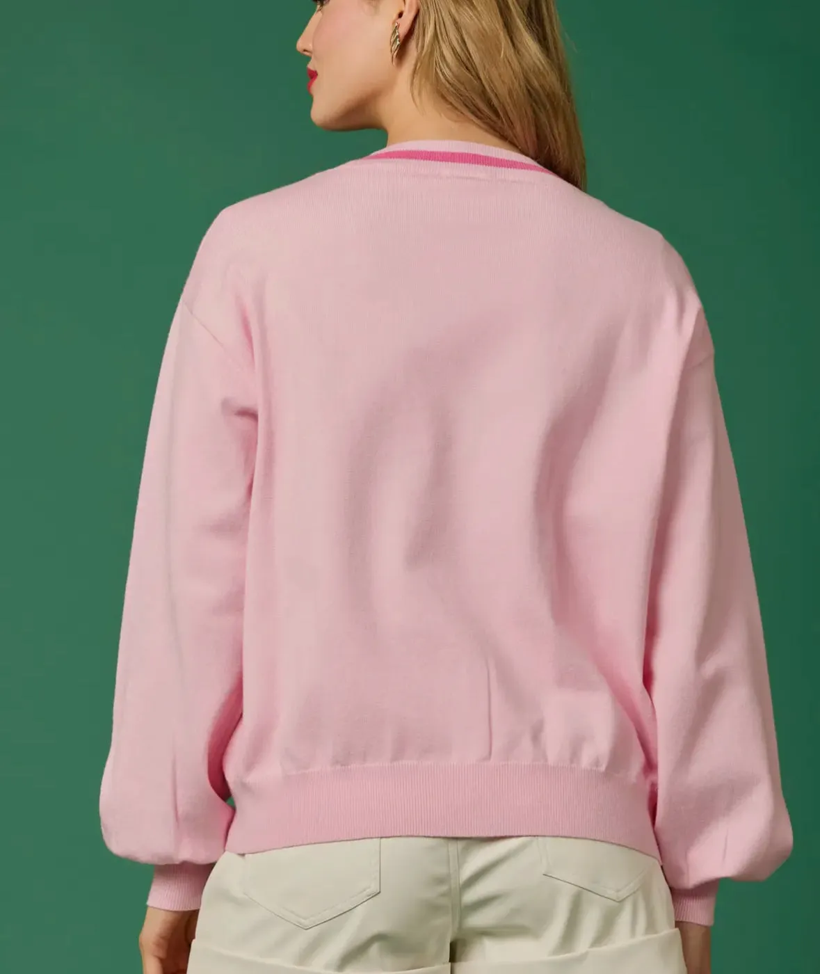 Nutcracker Sequin Cardigan Pink