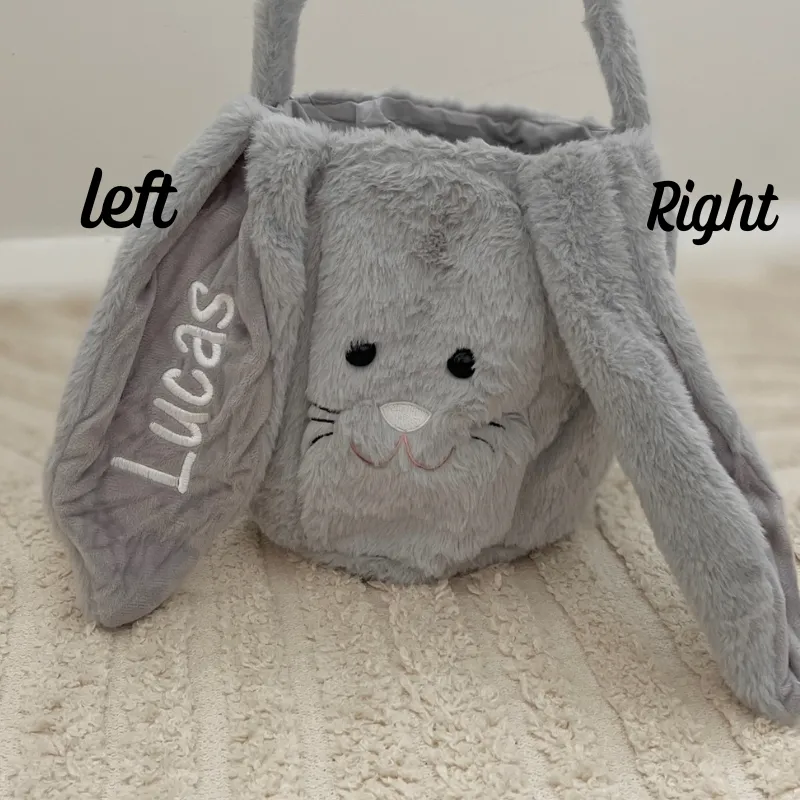 Personalised Easter Bunny Basket - Grey