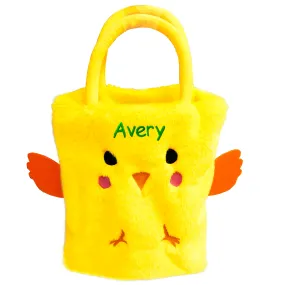Personalized Plush Easter Egg Hunt Bags - Chick