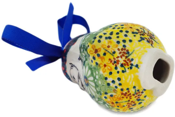 Polish Pottery 4" Santa Claus Ornament Sunshine Grotto UNIKAT