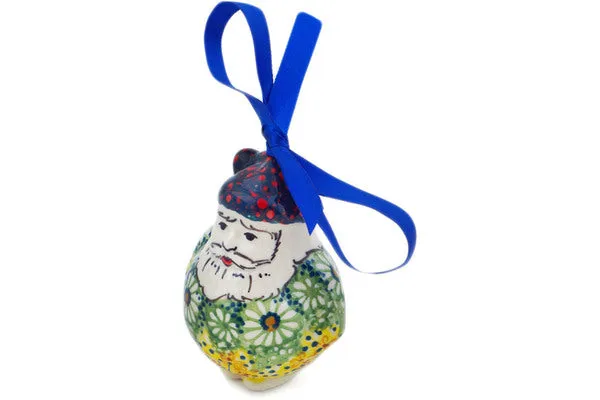 Polish Pottery 4" Santa Claus Ornament Sunshine Grotto UNIKAT