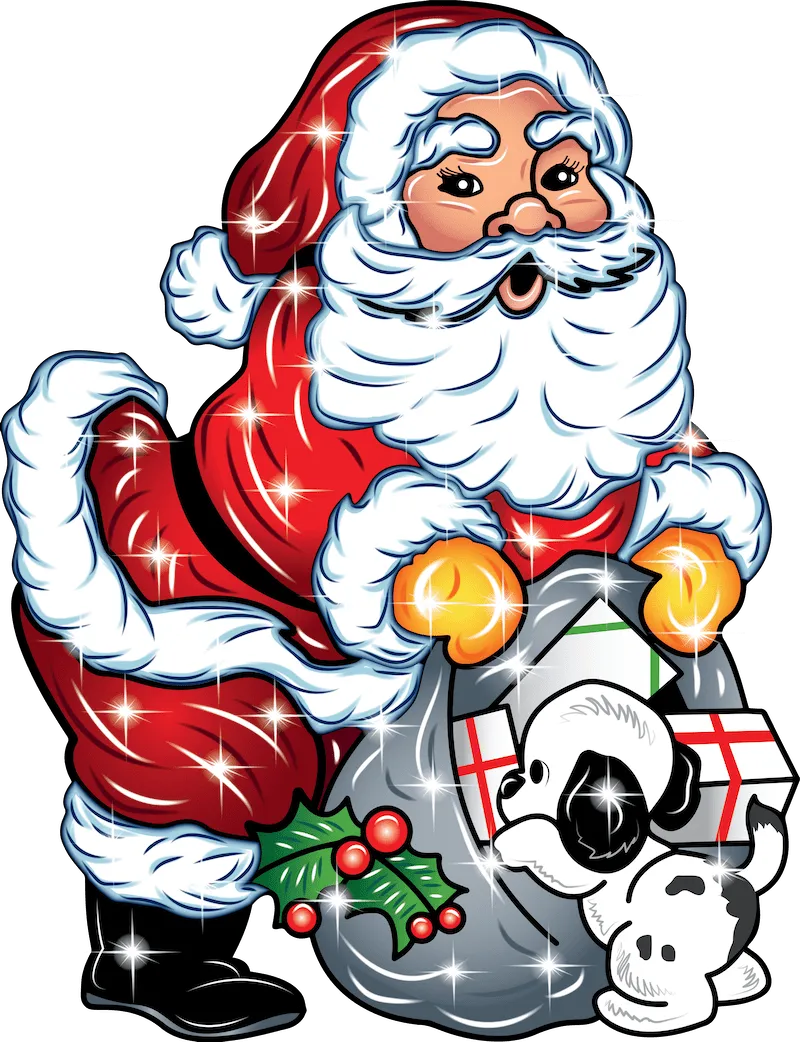 Santa Claus with Dog Yard Sign Outdoor Decoration