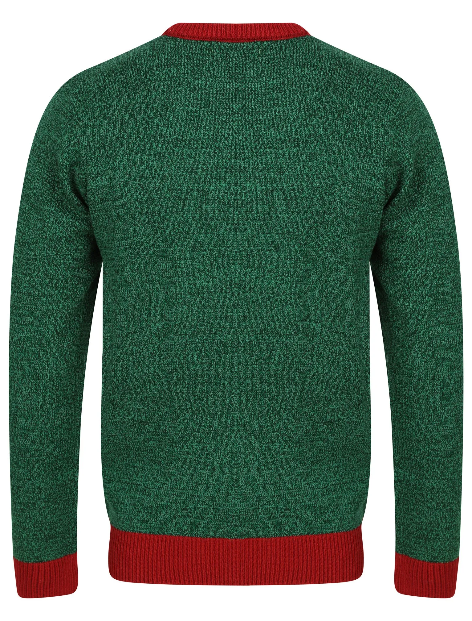 Santa Sunglasses Novelty Christmas Jumper With Faux Fur Applique in Green - Merry Christmas