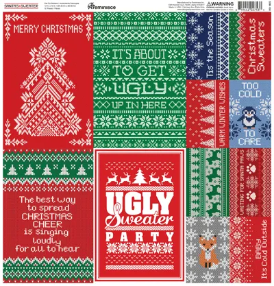 Santa's Sweater: Santa's Sweater 12x12 Poster Sticker