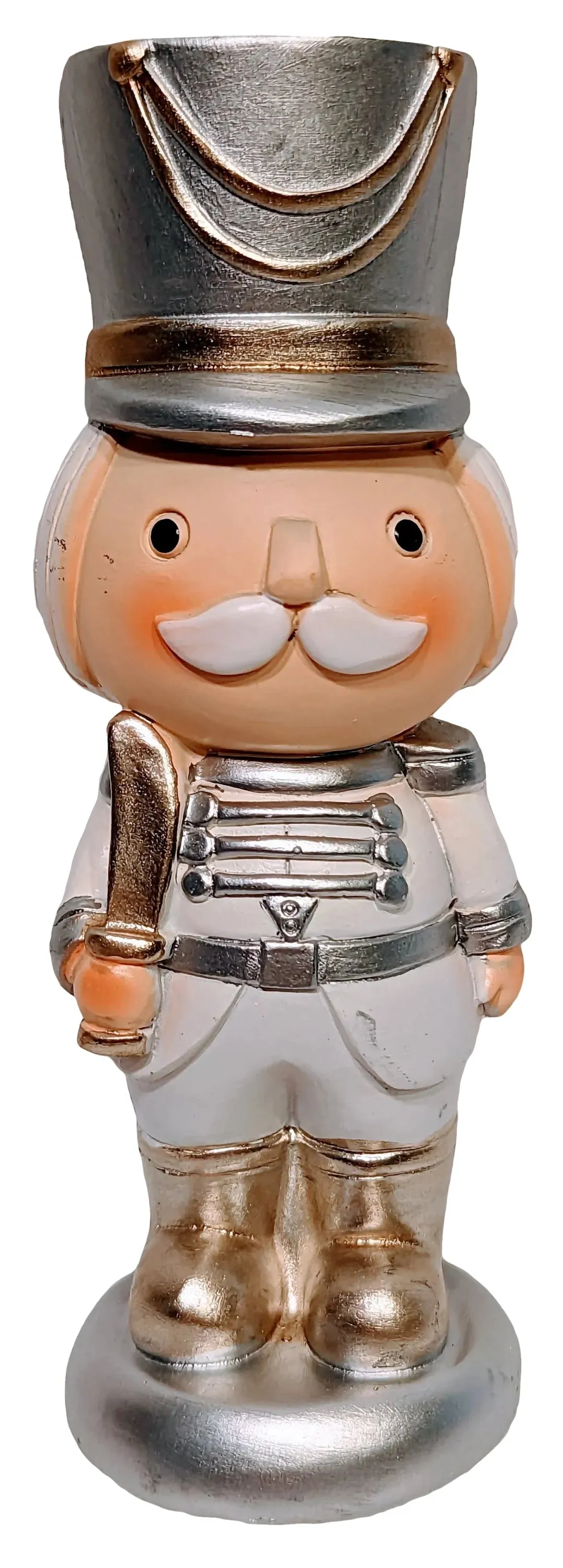 Silver/White Small Nutcracker Figurine with Sword