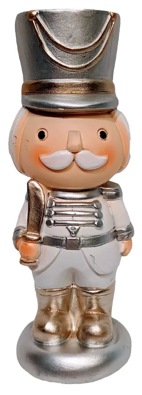 Silver/White Small Nutcracker Figurine with Sword