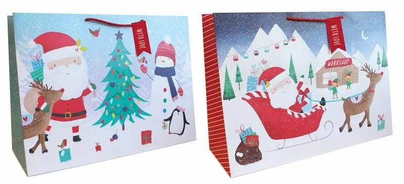 Tallon Jumbo Gift Bags With Santa | 2 Assorted