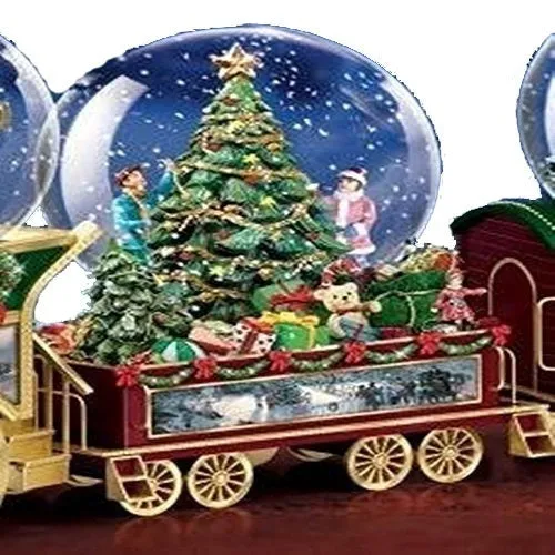 The Bradford Exchange Wonderland Express Miniature Snow Globe Collection: Deck The Halls Christmas Decoration by Thomas Kinkade Issue #2