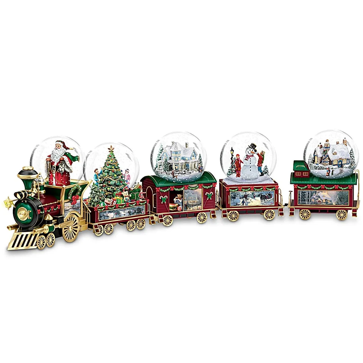 The Bradford Exchange Wonderland Express Miniature Snow Globe Collection: Deck The Halls Christmas Decoration by Thomas Kinkade Issue #2