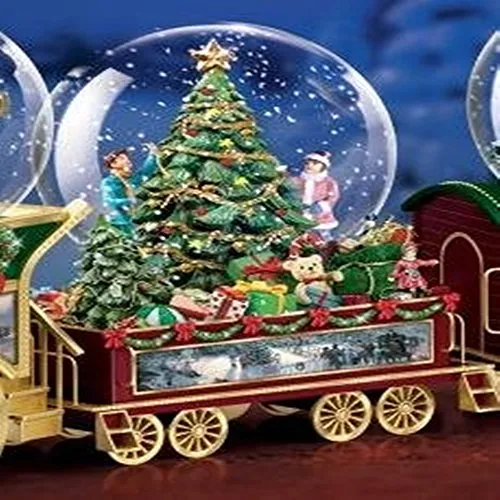 The Bradford Exchange Wonderland Express Miniature Snow Globe Collection: Deck The Halls Christmas Decoration by Thomas Kinkade Issue #2