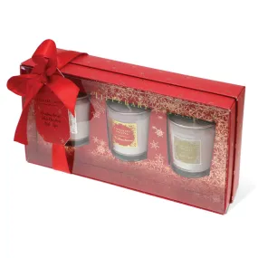 Tipperary Crystal Set of 3 Christmas Candles in Red Gift Box