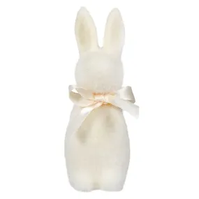 White Flocked Pastel Button Nose Bunny
